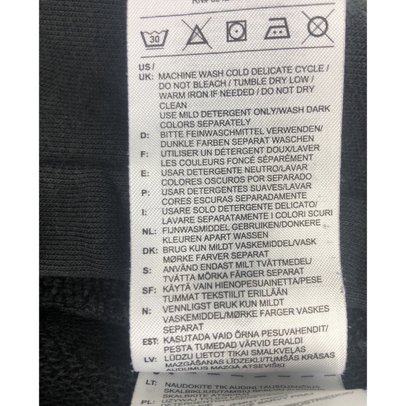 Reebok Men’s Hoodie Small All Over Print Black Streetwear Reecycled Sweatshirt - Picture 4 of 12